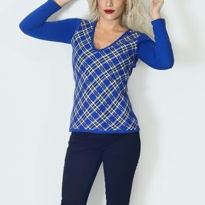 Blue plaid sweatshirt